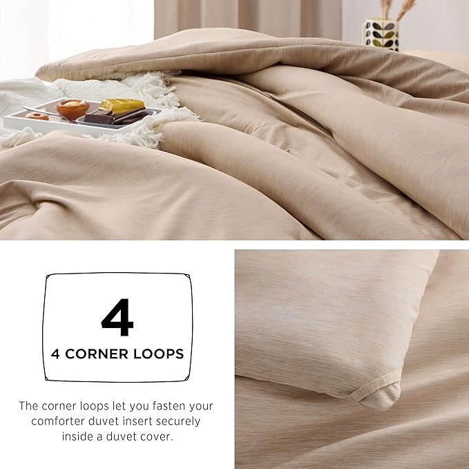 Bedsure King Size Comforter Set - Warm Sand King Comforter Set, Soft Bedding for All Seasons, Cationic Dyed Bedding Set, 3 Pieces, 1 Comforter (104"x90") and 2 Pillow Shams (20"x36"+2")