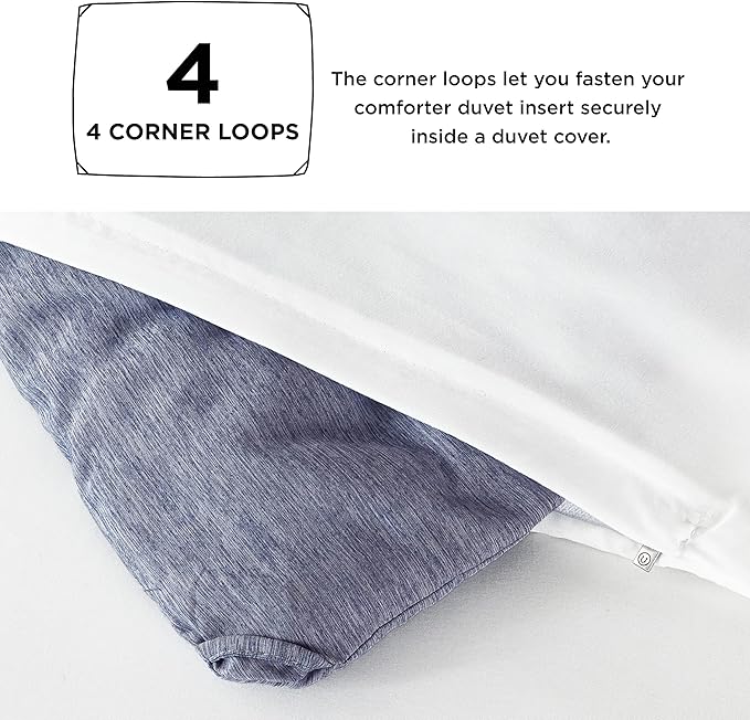 Bedsure Queen Comforter Set - Denim Grey Comforter Queen Size, Soft Bedding for All Seasons, Cationic Dyed Bedding Set, 3 Pieces, 1 Comforter (90"x90") and 2 Pillow Shams (20"x26"+2")