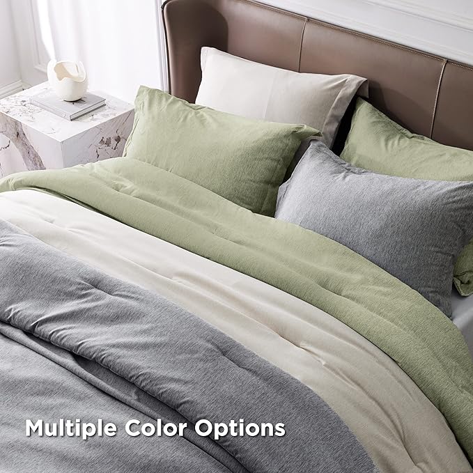 Bedsure Oversized Queen Comforter Set - Olive Green Soft Bedding for All Seasons, Cationic Dyed Bed Set, 3 Pieces, 1 Oversized Queen Size Comforter (98"x98") and 2 Pillow Shams (20"x36"+2")