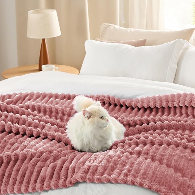 Bedsure GentleSoft Brick Dust Fleece King Blanket for Couch - Super Soft Cozy Blankets for Women, Cute Small Blanket for Girls, 108x90 Inches