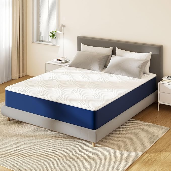 Swbvs Firm Queen Mattress, 12 Inch Cooling Memory Foam Queen Size Mattress with Removable Zippered Cover for Easy Cleaning, Pressure Relief & Firm Support