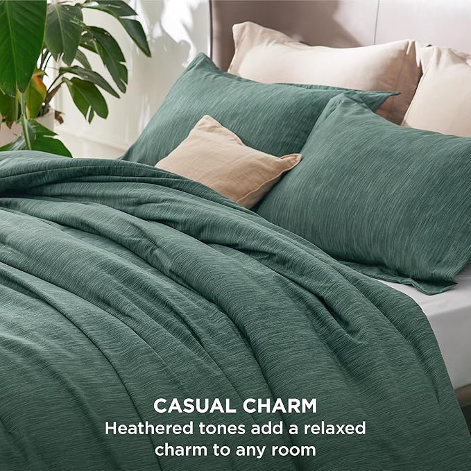 Bedsure California King Comforter Set - Emerald Green Soft Bedding for All Seasons, Cationic Dyed Bed Set, 3 Pieces, 1 California King Size Comforter (104"x96") and 2 Pillow Shams (20"x36"+2")