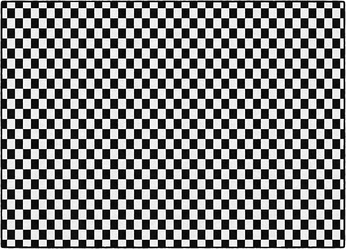 Flagship Carpets Schoolgirl Style Black and White Checkerboard Educational Area Rug for Kids Room Seating Décor, Children's Classroom, Play Carpet for Teaching and Playroom, 5' x 7'6"