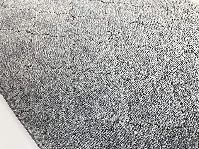Custom Size Modern Runner Rug Carpet for Hallway Entryway Foyer Kitchen, Slip Resistant Latex Rubber Backed 31 inch Wide X Customized Length, Clouds Grey, 31 inch X 32 feet
