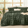 Bedsure Tufted Boho Comforter Set King Size - Olive Green Boho Bed Set, GentleSoft™ 3 Pieces Farmhouse Shabby Chic Embroidery Bedding, Gifts for Woman, Soft Jacquard King Comforter for All Seasons