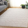 SAFAVIEH Arizona Shag Collection Area Rug - 6' x 8', Ivory & Beige, Moroccan Design, Non-Shedding & Easy Care, 1.6-inch Thick, Ideal for The Living Room, Dining, Bedroom (ASG741A)