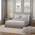 Furinno Laval Button Tufted Upholstered Platform Bed Frame, Queen, Glacier