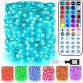 BrizLabs Christmas Fairy Lights - 66ft 200 LED Color Changing Fairy Lights with Remote, Plugin RGB Rainbow Christmas Twinkle Light White & Red Starry Xmas Light for Xmas Halloween Home Party Wedding