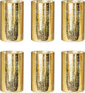 Gold Candle Holder Hurricane Candle Cylinder Vases for Centerpieces Set of 6 for Wedding Table Centerpiece