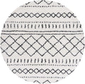 SAFAVIEH Arizona Shag Collection Area Rug - 5'1" Round, Ivory & Black, Moroccan Design, Non-Shedding, 1.6-inch Thick, Ideal for High Traffic Areas in Living Room, Bedroom (ASG741Z-5R)