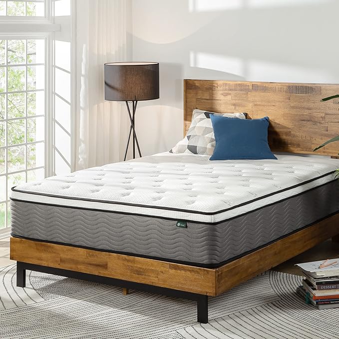 ZINUS 12 Inch Support Plus Pocket Spring Hybrid Mattress, Full, Strong Coils for Durable Support, Pocket Innersprings for Motion Isolation, Mattress in A Box