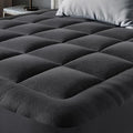 Ultra Soft Full Size Mattress Topper - Viscose Made from Bamboo Pillow Top Mattress Pad for Back Pain Relief - Naturally Cooling for Hot Sleepers, Black