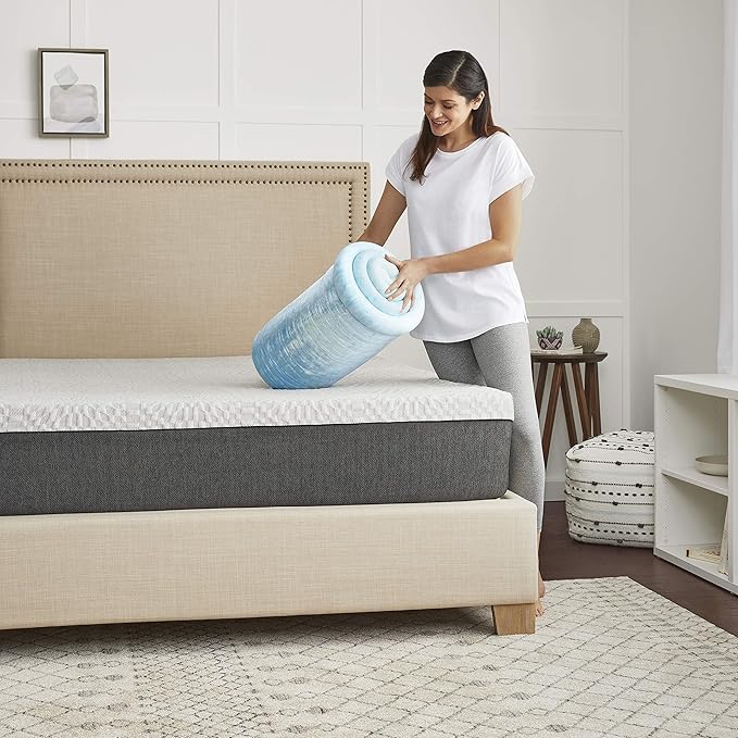 Sealy 1.5" SealyChill Gel Memory Foam Mattress Topper, Full, White