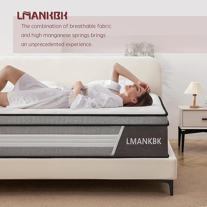 Full Mattress, 10 Inch Innerspring Hybrid Mattresses in a Box with Gel Memory Foam, Individually Wrapped Encased Coil Pocket Spring Mattress, Pressure Relief, Medium Firm Support, 54"*75"*10''