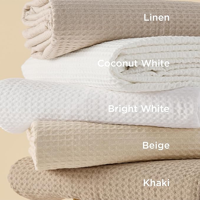 Bedsure Cotton Duvet Cover Full - 100% Cotton Waffle Weave Beige Duvet Cover Set, GentleSoft™ and Breathable Bedding Set for All Season, 3 Pieces, 80"x90"