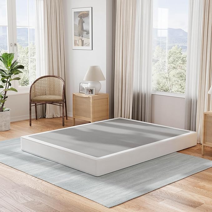 Full Box Spring 9 Inch High Profile Strong Metal Frame Mattress Foundation, Quiet Noise-Free,Easy Assembly, 3000lbs Max Weight Capacity