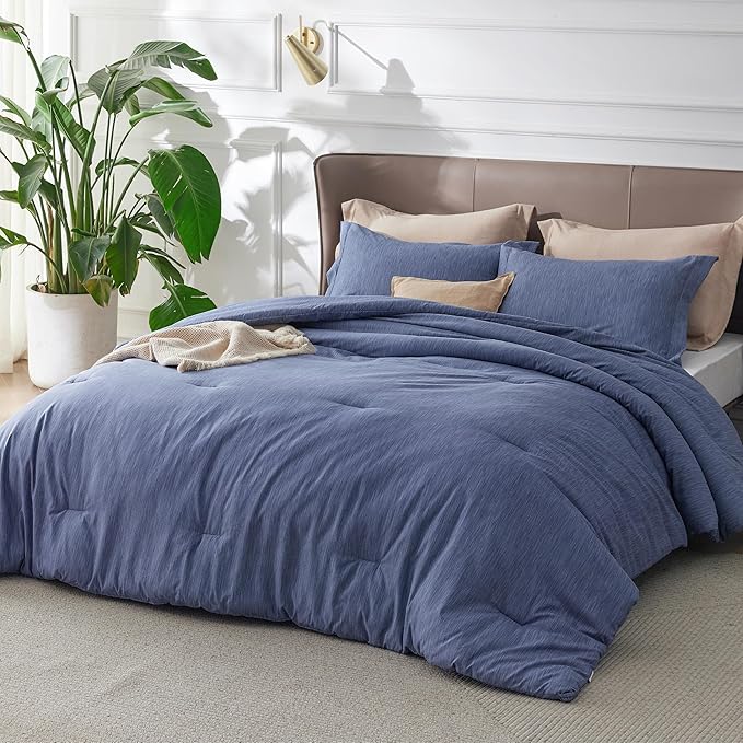 Bedsure Twin/Twin XL Comforter Set - Infinity Blue Soft Bedding for All Seasons, Cationic Dyed Bed Set, 2 Pieces, 1 Twin Size Comforter (68"x88") and 1 Pillow Sham (20"x26"+2")