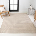 Eyely NCS101E-4 Odense High-Low Minimalist Angle Geometric Beige/Cream 4 ft. x 6 ft. Indoor/Outdoor Area Rug, for Home, Backyard, Patio, Porch, Bedroom, Kitchen, Living Room