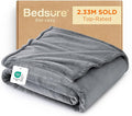 Bedsure GentleSoft Fleece Throw Blanket for Couch Grey - Lightweight Plush Fuzzy Cozy Soft Blankets and Throws for Sofa, 50x60 inches