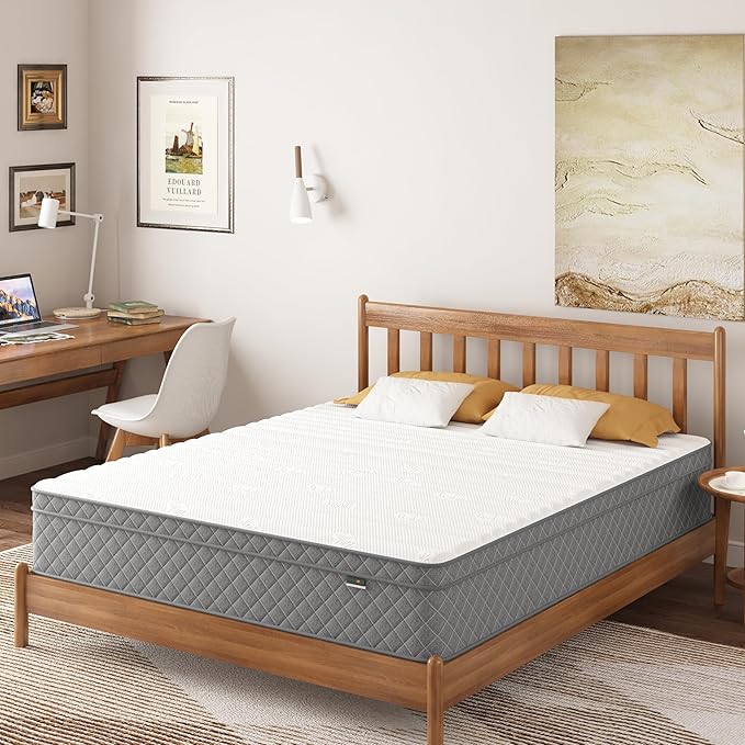 PurrJoys Queen Mattress, 12 Inch Cooling-Gel Memory Foam and Pocket Spring Hybrid Mattress, Queen Bed Mattressess in a Box, CertiPUR-US Certified, Medium Firm