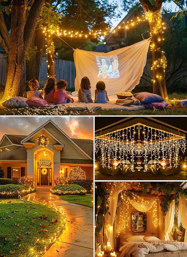 2 Pack Fairy Lights Battery Operated, 5Ft 60 LEDs Firecracker Twinkle Lights with Remote, Copper Wire String Lights for Bedroom Wedding Wreath Meson Jar Indoor Outdoor Decoration, Warm White