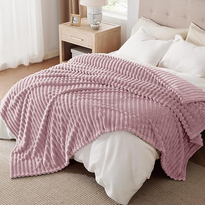 Bedsure GentleSoft Pink California King Size Blanket for Couch - Cozy Soft Blankets for Women, Cute Small Fleece Throws for Girls, Birthday Gifts for Women, 102x96 Inches