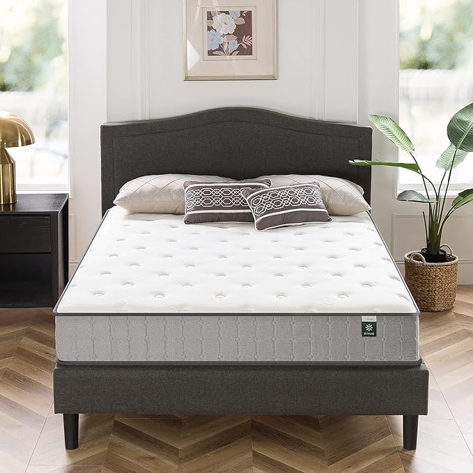 ZINUS 10 Inch Comfort Support Cooling Gel Hybrid Mattress, Full, Tight Top Innerspring Mattress, Motion Isolating Pocket Springs, Mattress in A Box