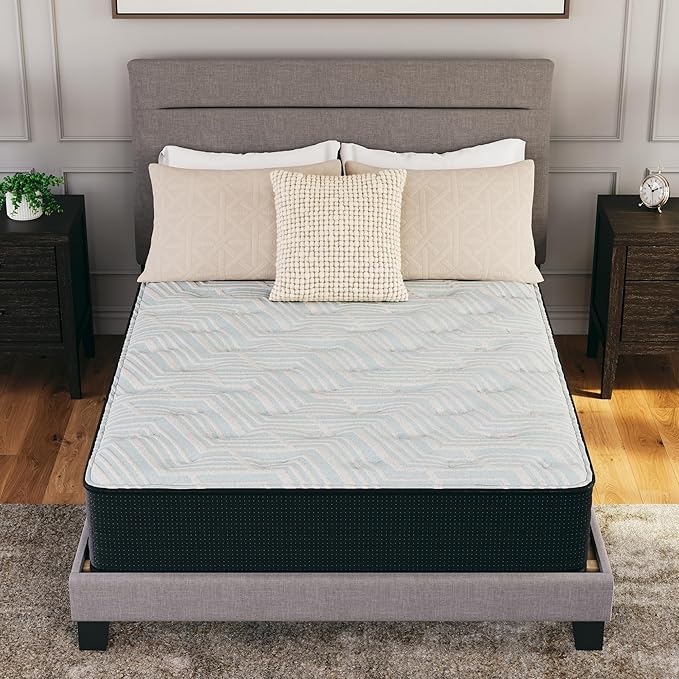 Signature Design by Ashley California King Size Palisades 14 Inch Firm Hybrid Mattress with Quick Response Gel Memory Foam, Fiberglass Free, Mattress In A Box
