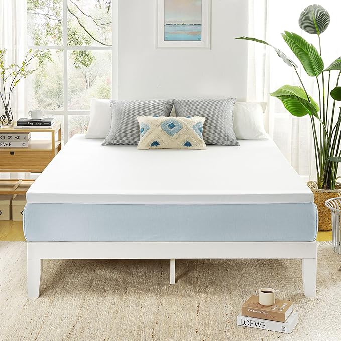 Best Price Mattress 3 Inch Gel Memory Foam Mattress Topper with Cover, CertiPUR-US Certified, Dorm Essentials, Cal King