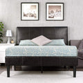 ZINUS Gerard Faux Leather Upholstered Platform Bed Frame, Mattress Foundation, Wood Slat Support, No Box Spring Needed, Easy Assembly, Twin