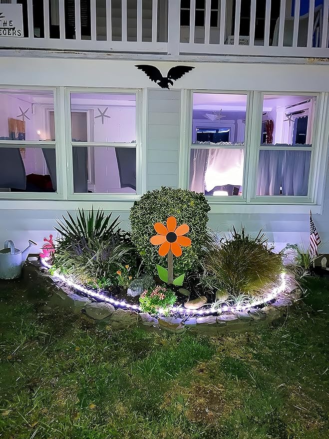 Lighting EVER 33ft 240 LED Outdoor Rope Lights Cool White 6000K, 24 V Connectable, Waterproof Clear Tube String Lights for Deck Railing, Patio Ground, Garden, Yard Lawn, Flower Bed Landscape, Camping