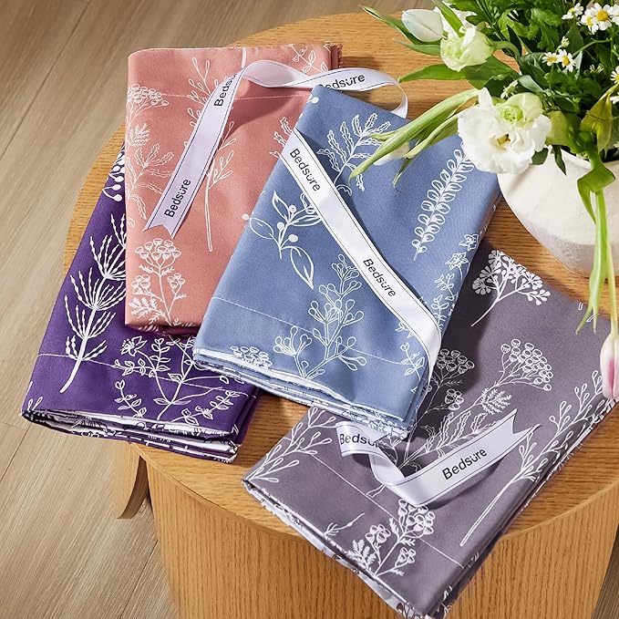 Bedsure Queen Comforter Set - Grayish Purple Bed Set, 3 Pieces Cute Floral Bedding, 1 Soft Reversible Botanical Flowers Comforter and 2 Pillow Shams