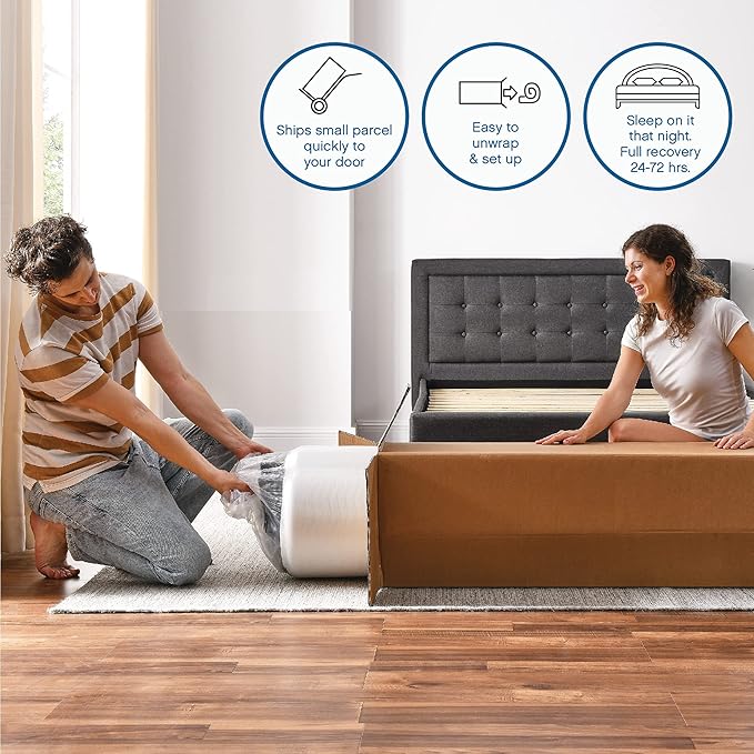 Cool Gel 10 Inch Twin Size Mattresses Memory Foam Medium Firm, Twin Memory Foam Mattress Cooling, Made in the USA, 10" Depth with Pressure Relief, CertiPUR-US Certified No Fiberglass, CoolGel Bed