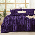 Bedsure Tufted Boho Comforter Set Twin Size - Purple Boho Bed Set, GentleSoft™ 2 Pieces Farmhouse Shabby Chic Embroidery Bedding, Gifts for Woman, Soft Jacquard Twin Comforter for All Seasons