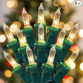 woohaha Outdoor Christmas Lights,120V UL Certified 2 Pack 13ft 50 Mini String Lights Connectable, Waterproof Fairy Lights for Garden Xmas Tree Wedding Wreath Party Decoration (Warmwhite 2 pcs)