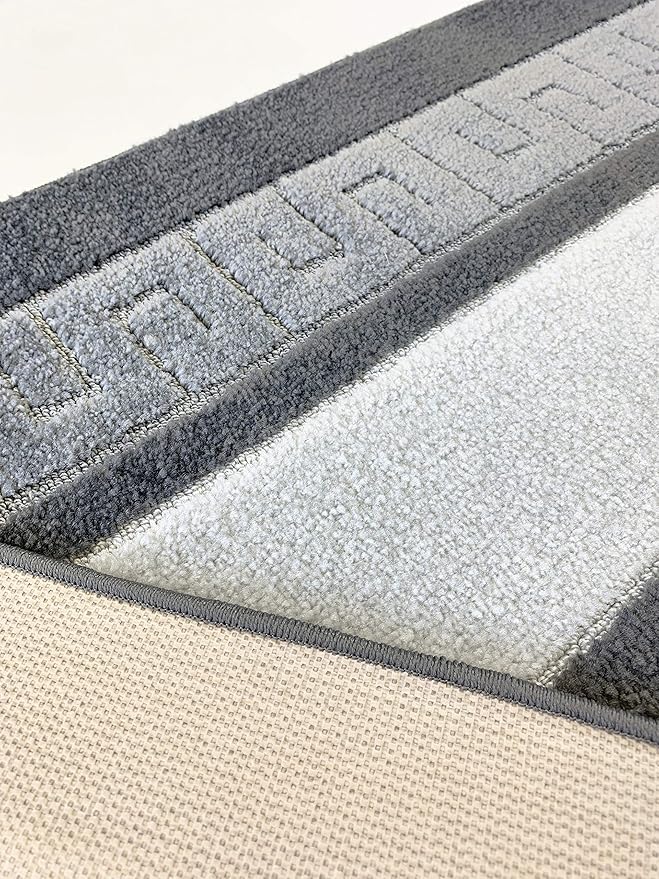 Custom Length Cut to Size Ancient Latin Hellenic Motif Carpet Runner Rug for Hallways, Non Slip Rubber Backed, 31 inch Wide X Customized Length, Greek Key Grey, 31 inch X 10 feet