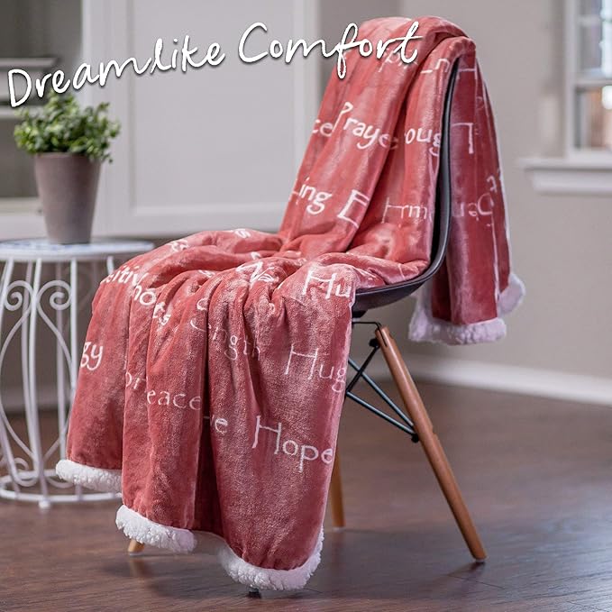 Chanasya Healing Warm Hugs Gift Throw Blanket - Sympathy Gift Breast Cancer Chemo Survivor Get Well Caring Gifts - Comfort Pink Gift Blanket for Love Support Women Grandma Friend - Rosetan