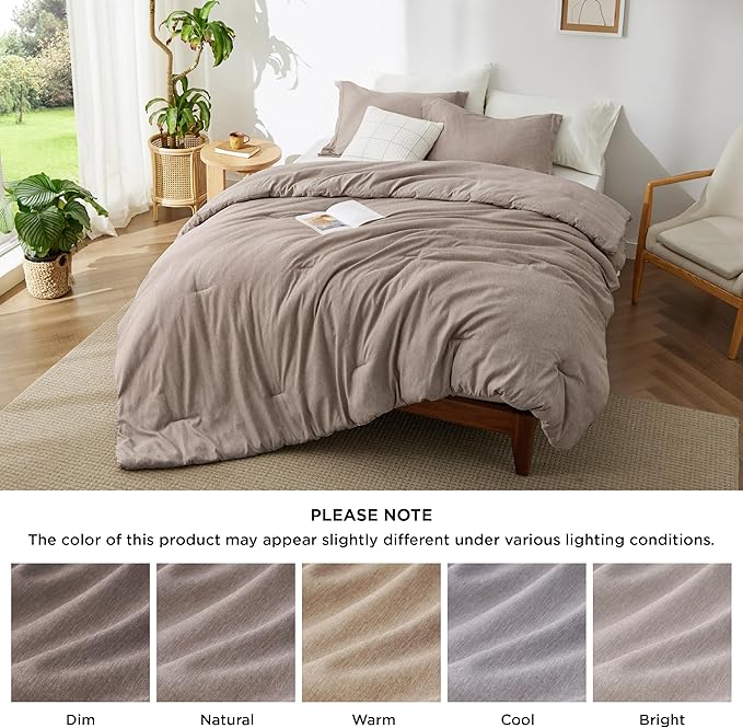 Bedsure Oversized King Comforter Set - Khaki Soft Bedding for All Seasons, Cationic Dyed Bed Set, 3 Pieces, 1 Oversized King Size Comforter (120"x98") and 2 Pillow Shams (20"x36"+2")