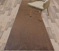 Custom Size Modern Geometric Pattern Carpet Runner Rug for Hallways, Slip Resistant Latex Rubber Backed, 31 inch Wide X Customized Length, Circles Brown, 31 inch X 8 feet