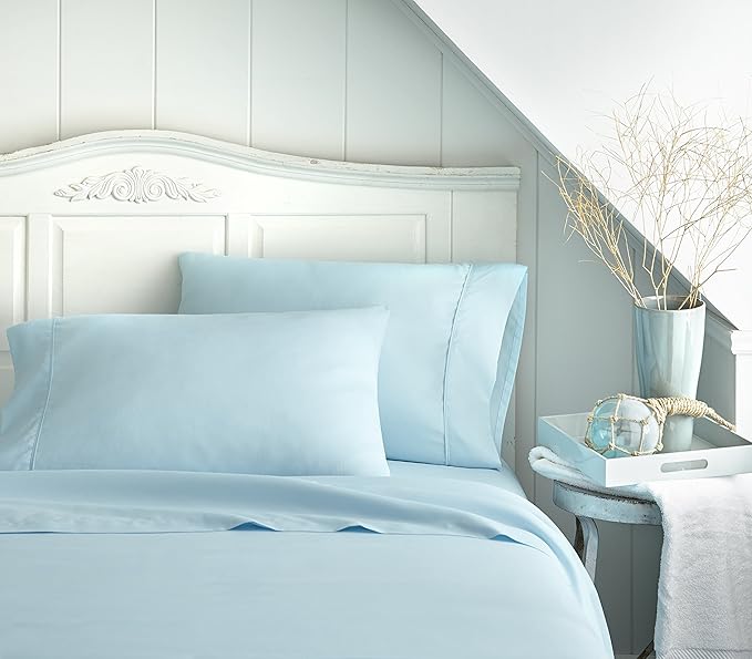 Linen Market Brushed Microfiber King Sheet Set 4 Piece – Oeko-TEX Certified Ultra Soft & Wrinkle-Free - 16" Deep Pocket Sheets - Easy Care King Size - Aqua