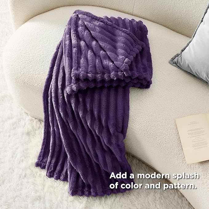 Bedsure GentleSoft Purple Fleece Blanket for Couch - Cozy Soft Blankets for Women, Cute Small Throws for Girls, 50x60 Inches