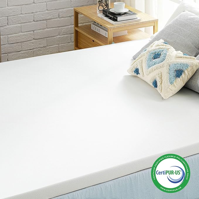 Best Price Mattress 3 Inch Gel Memory Foam Mattress Topper with Cover, CertiPUR-US Certified, Dorm Essentials, Short Queen