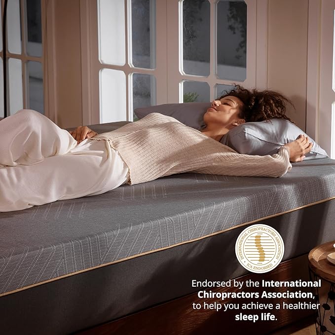 EGOHOME 12 Inch Queen Memory Foam Mattress for Back Pain, Cooling Copper Gel Bed in a Box, Foam Made in USA, CertiPUR-US Certified, Therapeutic Medium Firm, Double 60x80x12 Black