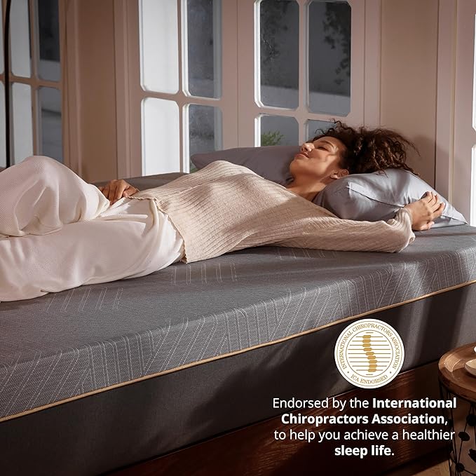 EGOHOME 12 Inch Full Memory Foam Mattress for Back Pain, Cooling Copper Gel Bed in a Box, Foam Made in USA, CertiPUR-US Certified, Therapeutic Medium Firm, Double 54x75x12 Black