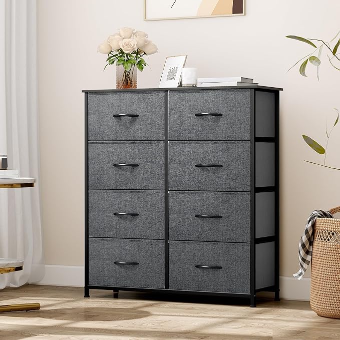 YITAHOME Dresser for Bedroom, Fabric Dresser with 8 Drawers, Tall Chest of Drawers for Closet