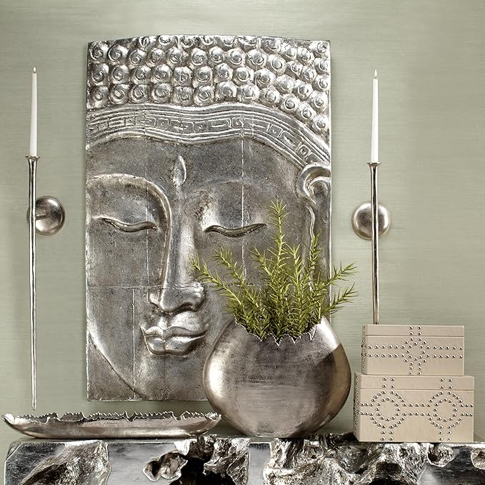 Z Gallerie Aspar Wall Sconce Long Candle Holders in Silver Finish, Retro Chic Wall Decor for Living Room, Dining Room & Bathroom, Vintage Candle Wall Sconce with Timeless Appeal(Candles not Included)