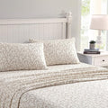 Laura Ashley - Flannel Sheets Full Size, Anti-Pilling & Wrinkle Resistant Cotton, Touchably Soft for All-Season Comfort - Bed Sheets with Matching Pillowcases & Fitted Sheet (Victoria Beige)