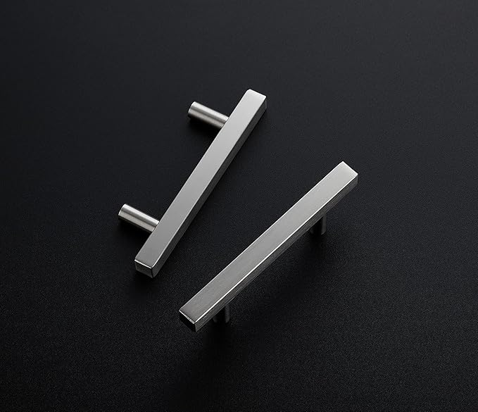 Ravinte 30 Pack Cabinet Handles 3 Inch Brushed Nickel Cabinet Pulls Square Hardware for Kitchen Cabinets - 5 Inch Total Length