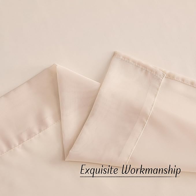 NICETOWN Voile Sheer Curtains 63 inch Length, Grommet Soft Window Treatments Lightweight & Airy Light Filtering Drapes for Bedroom/Kids Room, Taupe, W54 x L63, 2 Pieces