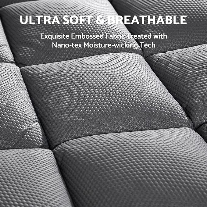 SLEEP ZONE Extra Thick Twin Mattress Topper for Back Pain, Plush Breathable Thick Mattress Pad Cover, Down Alternative Soft Bed Topper with Elastic Fitted Deep Pocket